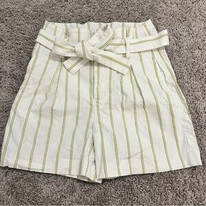 {banana republic} high waisted paper bag striped shorts